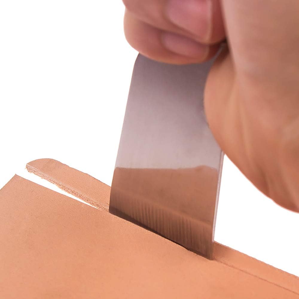 YG_Oline 2 Pack Leather Cutting Tool with Wooden Handle, Leathercraft Tool Leather Working Tool Edging DIY Handwork Supplies Accessories