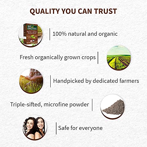 INDUS VALLEY Bio Organic Natural Henna Hair Color Medium Brown 100gm| 100% Gray Hair Coverage And Long Lasting Hair Dye | Vegan and Cruelty-Free