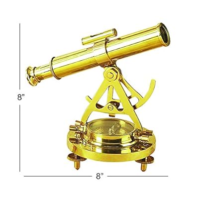 Deco 79 28147 Brass Telescope Compass Feel The Distant Objects Nearer