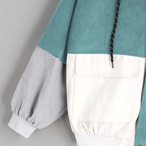 Gyoume Women Jackets Coat Long Sleeve Hoodies Corduroy Patchwork Oversize Zipper Jacket Windbreaker Coat Overcoat Clearance