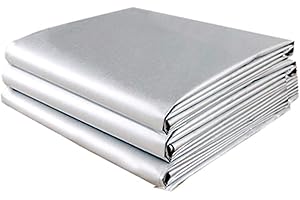 belupai Blackout Curtain, Thermal Insulated Drapery Shade Fabric Curtain Liner Thicken Silver Window Panel with Hooks for Bedroom Living Room