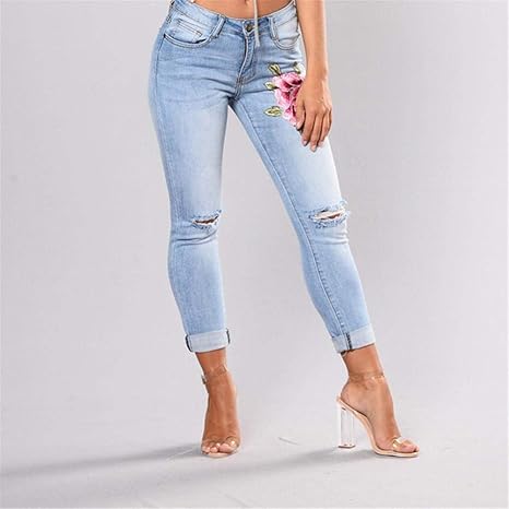 flower pattern jeans