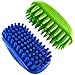 Rubber Dog Bath Brush Set by Tank & Sherman – Set of 2 Dog Brushes for Grooming – Four Point Bristle Dog Brush for Short Haired Dogs and Conical Bristle Dog Brush for Long haired Dogs
