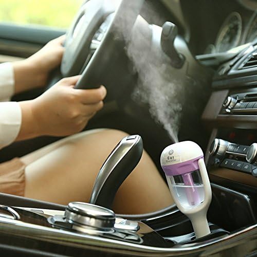 BAITER 3 in 1 Mini Car Humidifier, Air Purifier Filters for Cars, Perfume Diffuser for Universal Vehicle (Purple)