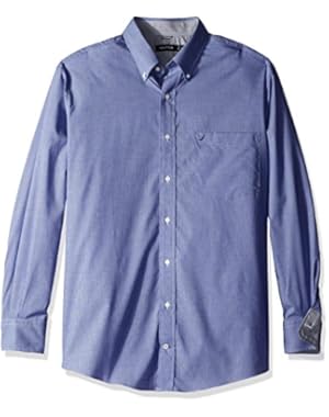 Men's Big and Tall Wrinkle Resistant Houndstooth Ls Dress Shirt