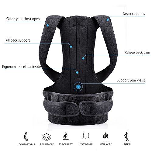 Back Posture Corrector, HailiCare Full Back Brace Shoulder Posture