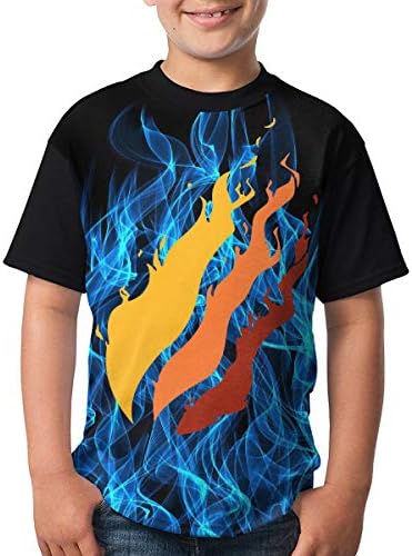 Youth Video Preston Fire Nation Playz Gamer Flame Boys and Girls Print T-Shirts XS
