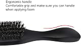yuytee Beard Brush Natural Bristle Long Handle Wood Mustache Comb for Men Black view 5