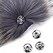 Real Raccoon Fox Fur Pompom with Button Big Fur Ball for Beanies DIY Accessory