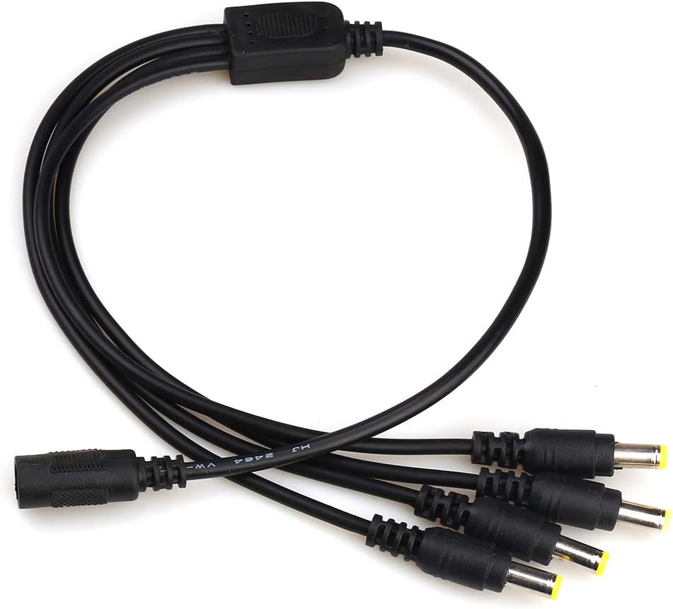 LEOU DC power cable, 1 female to 4 Male 5.5mm X 2.1mm camera splitter cable - Image 3