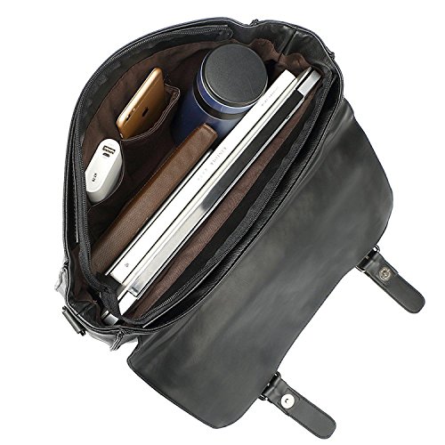 Vintage Men 14inch Briefcases.Berchirly Laptop Shoulder Messenger Bags Document Carrier Crossbody Handbag Bag-Upgraded Quality!