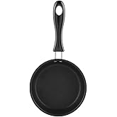 Lwuey Mini Frying Pan, Single Egg Pan Nonstick Serve Eggs Round Omelet Individual Skillet Anti Heat Rubber Long Handle Small Tiny Pans Home Kitchen Cookware Utensil for Pancake Stove Gas Induction Hob