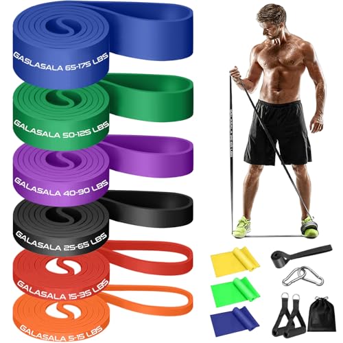 GALASALA 15 PCS Ligas de Resistencia para Ejercicio, Bandas de Resistencia para Ejercicio con Anclaje Puerta, Asas, Bolsa y 3 Bandas Elásticas, Ligas de Ejercicio Aptas para Entrenamiento y Fitness