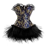 Plus Size Sexy Lolita FANCY DRESS Corset Overbust Bustier & Tutu Skirt Set
