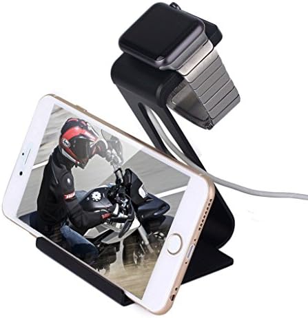 Apple Watch Series 2 Stand, KeyEntre Aluminum Stand 2in1 Function for Apple Watch iPhone (Black)