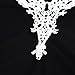 FUNOC Womens Sexy V-Neck Lace Off Cut Out Shoulder Long Sleeve Tops Shirt (Black)-Large