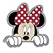 Minne Mouse Face Head with Red Bow Peeking Disney Movie Auto Car Truck SUV Vehicle Garage Home Office Wall Decal Sticker - Stick Onz