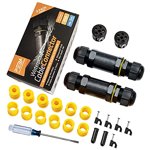 PEBA Kabelverbinder Wasserdicht IP68 Verbindungsbox Verbindungsmuffe 5-polig für Ø4-14mm Kabeldurchmesser Geeignet für…