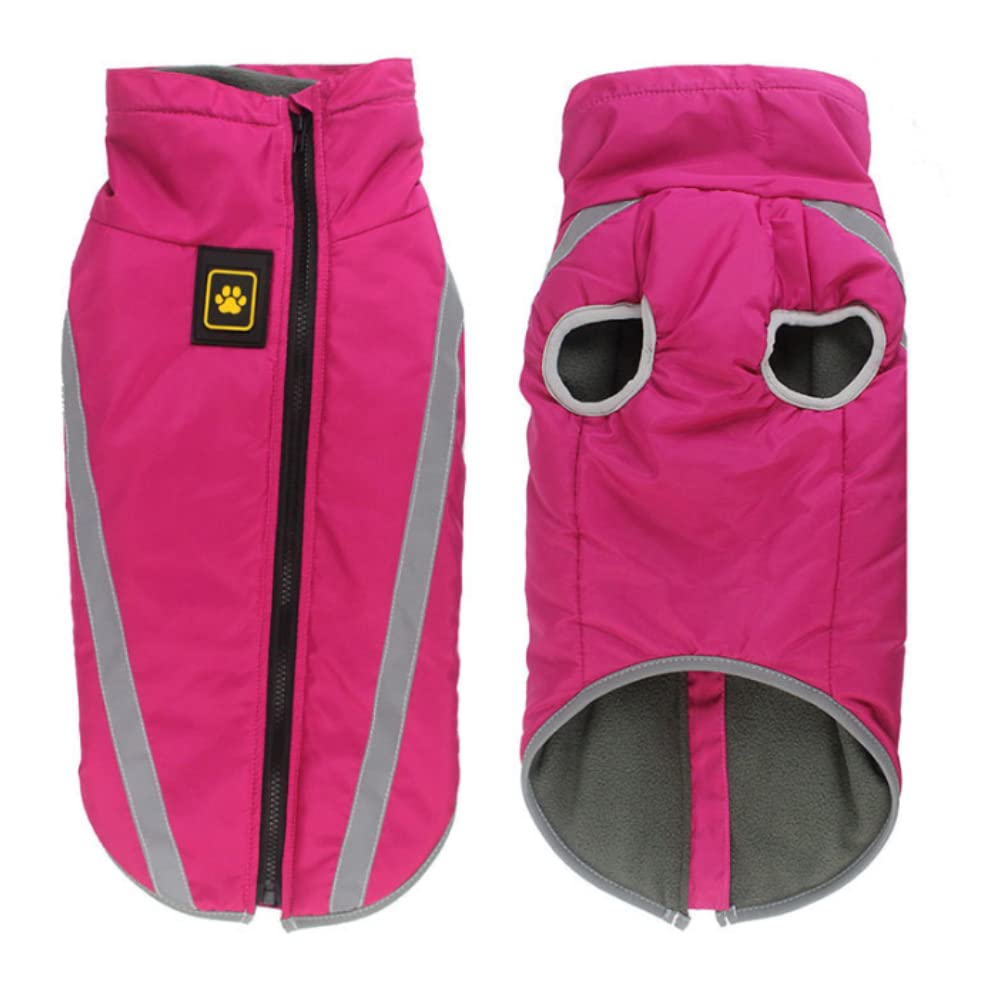 FEimaX Dog Coat Waterproof Windproof Pet Warm Jacket Outdoor, Puppy Reflective Adjustable Outfit Vest Cold Winter Clothes for Small Medium Large Dogs - Soft Fleece Cotton Lined, with Harness Hole