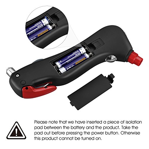 SUAOKI Digital Tire Pressure Gauge 150 PSI with 5 in 1 Rescue Tools of LED Flashlight, Car Window Hammer, Seatbelt Cutter, Red Safety Light and Tire Gauge for Car, Motorcycle - Thumbnail 2
