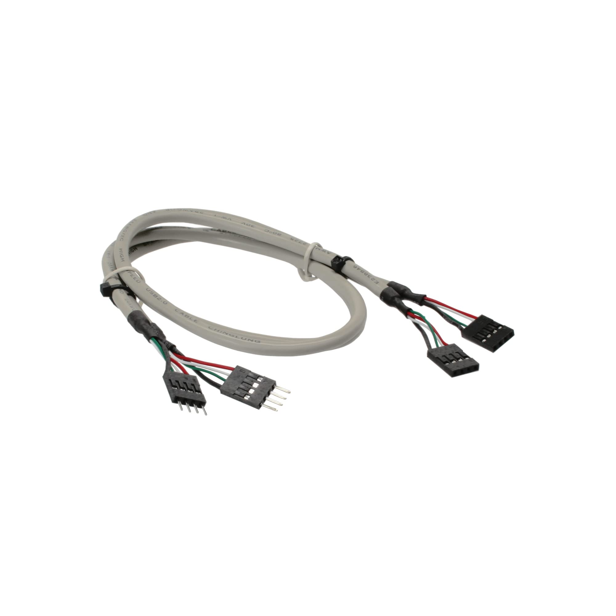 InLine 33440J 2x Pin Plug 4-Pin to Pin Plug USB 2.0 Internal Extension Cable 0.6 m 1 Stck