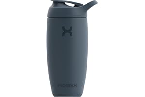 Promixx Pursuit Shaker Bottle Insulated Stainless Steel Water Bottle and shaker Cup, 18oz, Midnight Blue