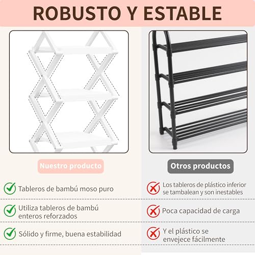 Veekovo Zapatero Vertical Estrechom, Zapatero Plegable portátil, sin instalación, Zapatero pequeño, pasillos, dormitorios y Espacios pequeños (Blanco, 7 Tier)