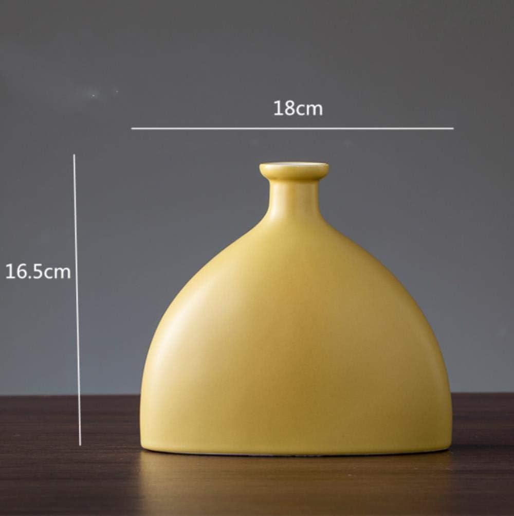 SHUANGBING Statue Sculpture Ornament Nordic Ceramics Geometric Irregular Vase Modern Ceramic Flower Vase Home Living Room Flower Accessories Creative Decoration,16.5X18Cm