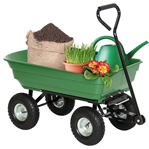 Garden Dump Cart Dumper Wagon Carrier Wheel Barrow 650lb Capacity - Thumbnail 5
