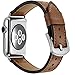 For Apple Watch Band, 42mm Brown Huabanxie Genuine Leather iwatch Strap Replacement Band with Stainless Metal Clasp for Apple Watch Series 3 Series 2 Series 1 Sport ,42mm brown