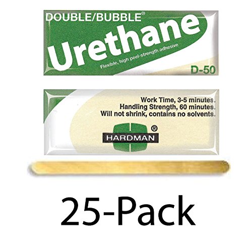 Hardman/Kalex #04022 - Double Bubble Urethane Adhesive Green/Beige-Label D50 High Shear Strength - 25-Pack