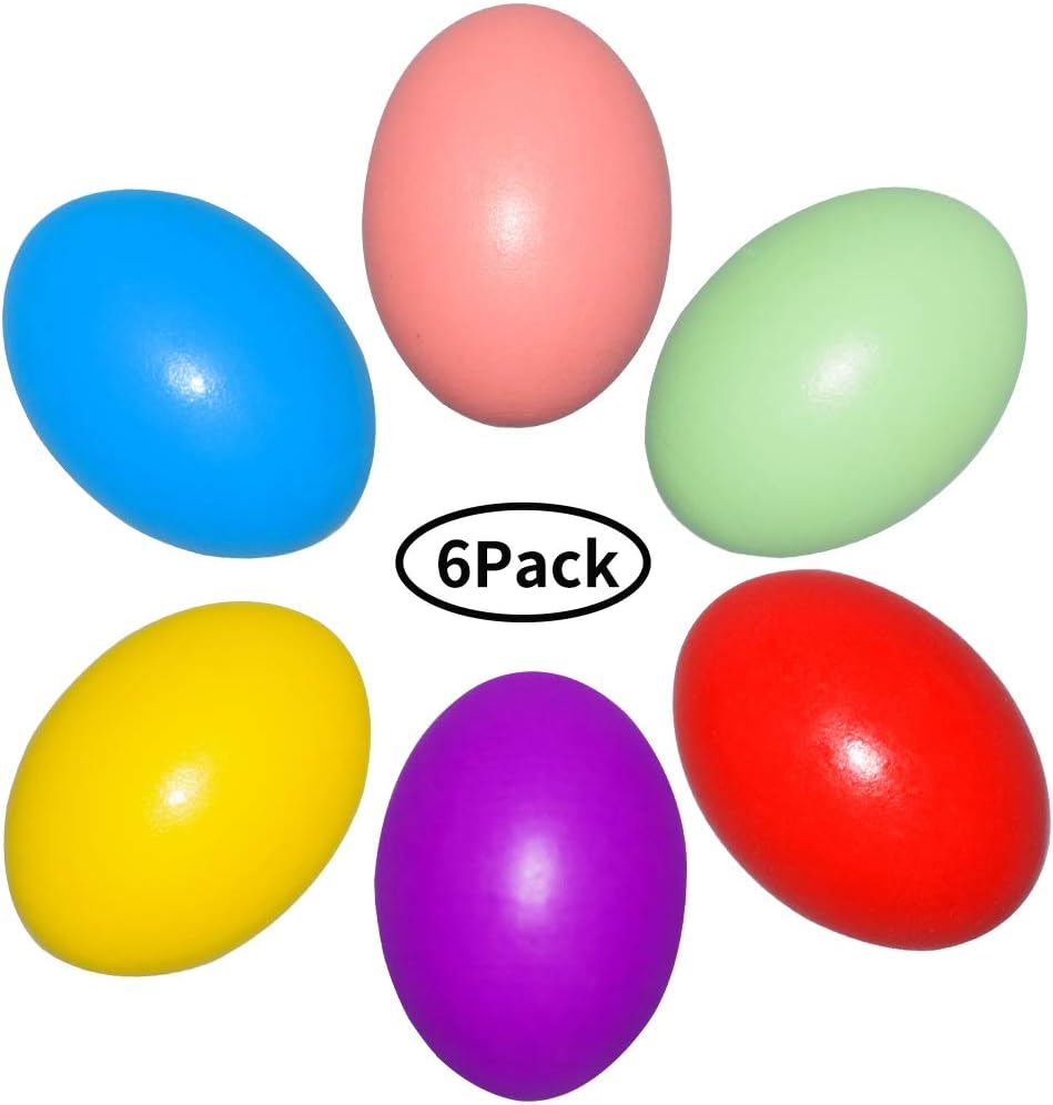 INTVN Easter Eggs Wooden Fake Eggs Wooden Craft Eggs Decorative Painted