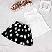 FEITONG Girls Letter Vest Dot Skirt Two Pieces Set Clothes Children Skirt Suit (Age:6-7Y)