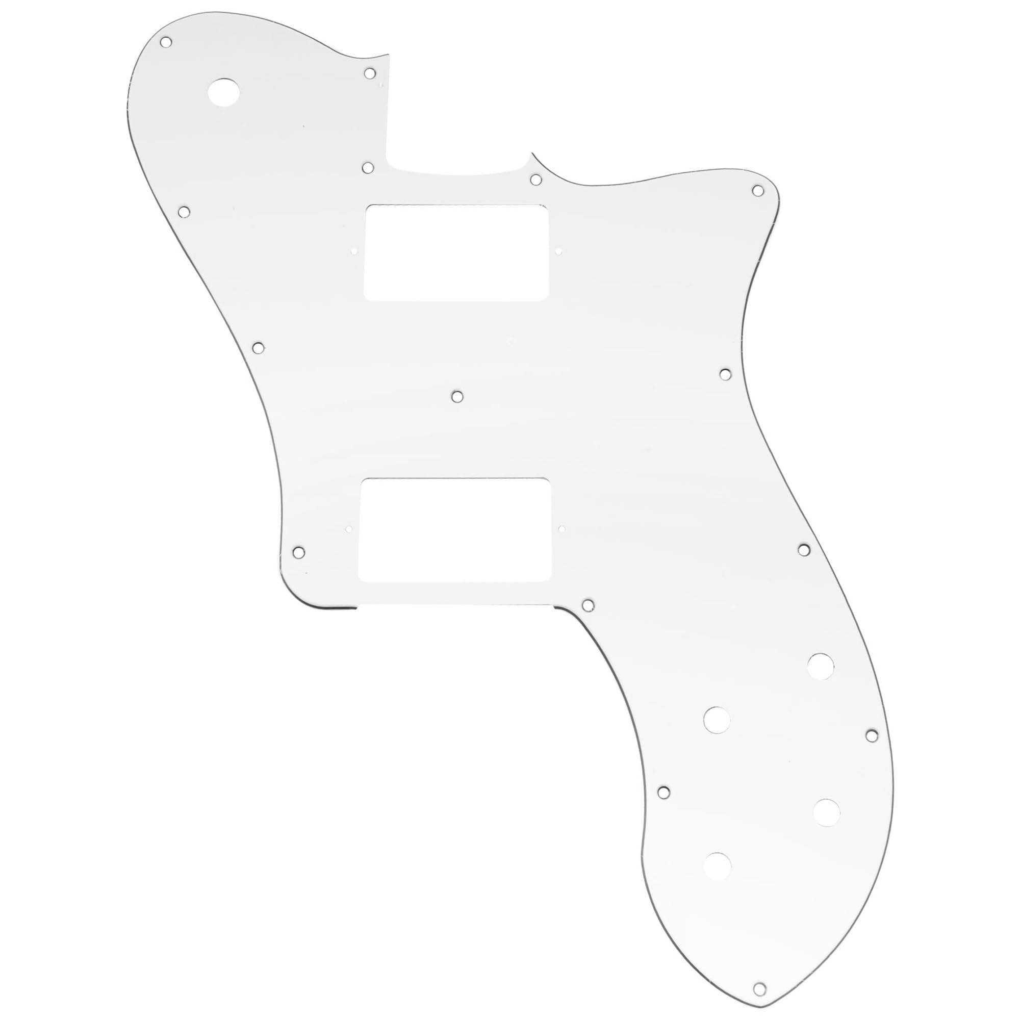 Musiclily Pro 15 Holes Covered HH Guitar Pickguard for Mexico Fender 72 Tele Deluxe Style Electric Guitar, 3ply White