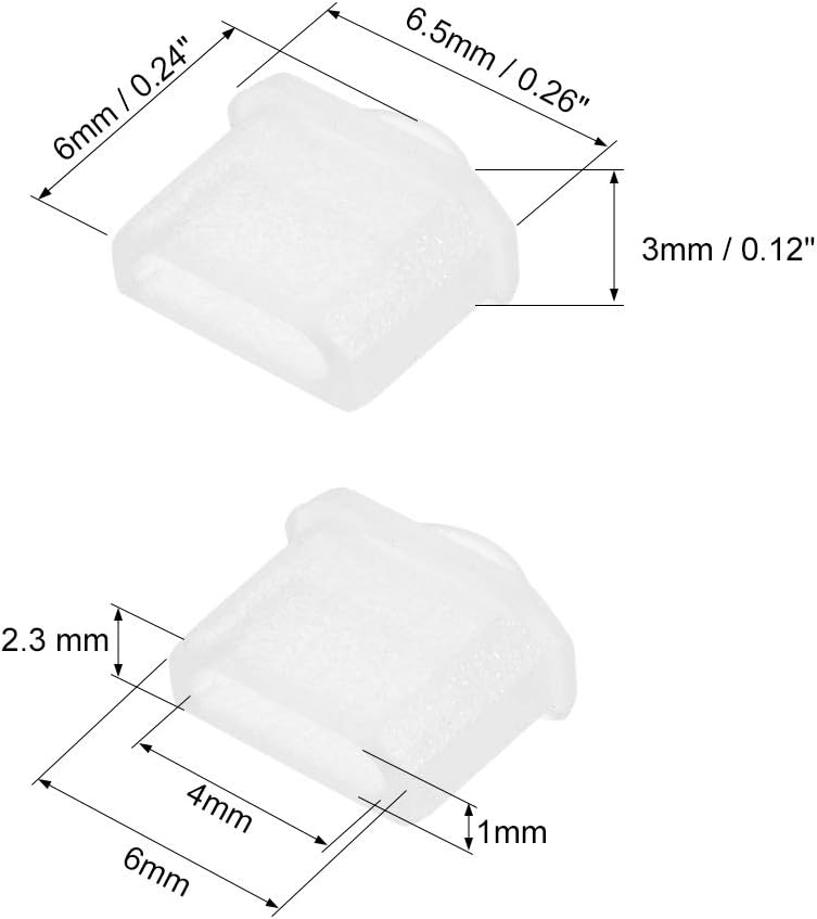sourcing map 5pcs Micro Silicone Protectors Female Port Anti Dust Cap Cover Clear, Transparent - Image 3