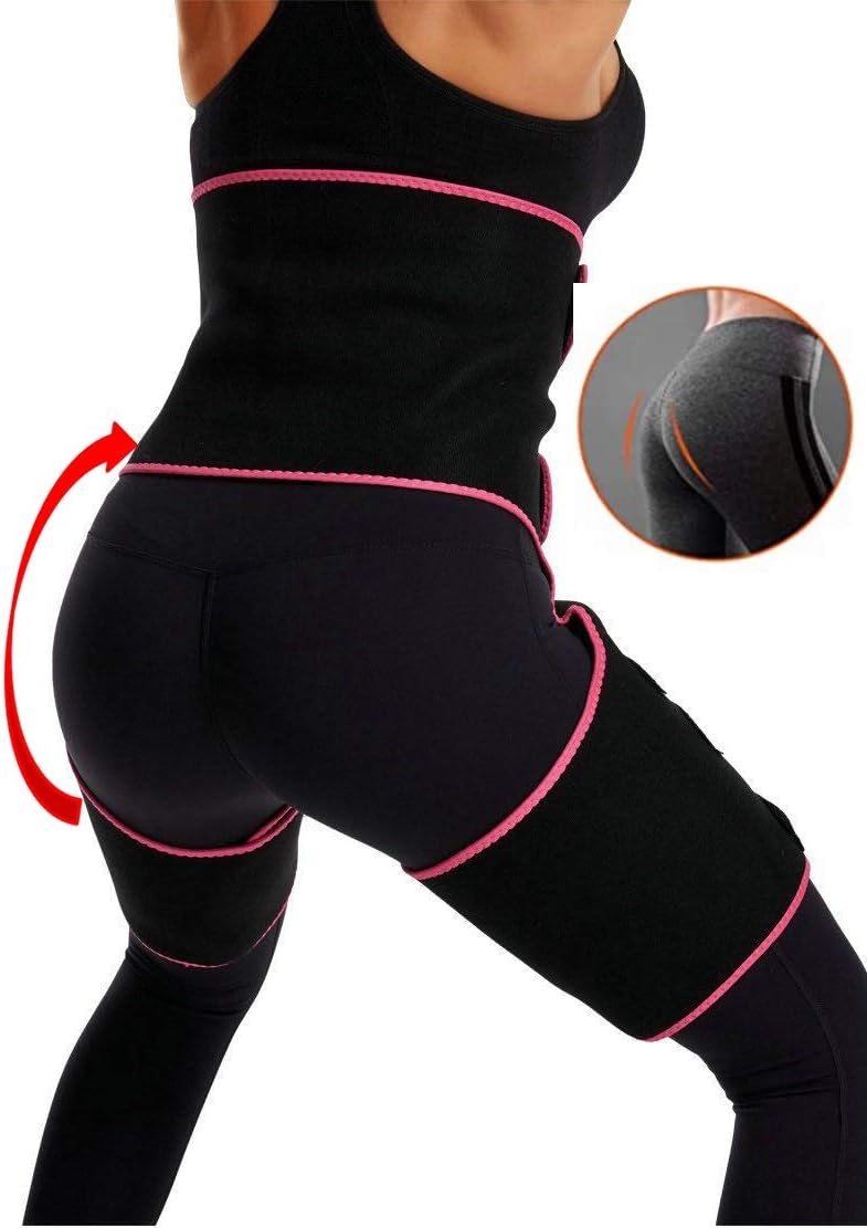 Waist and Thigh Trainer for Women,3-in-1 Hip Enhancer High Waist for Women Weight Loss，Butt Lifter Thigh Trimmer (Rose Red, Medium): Clothing