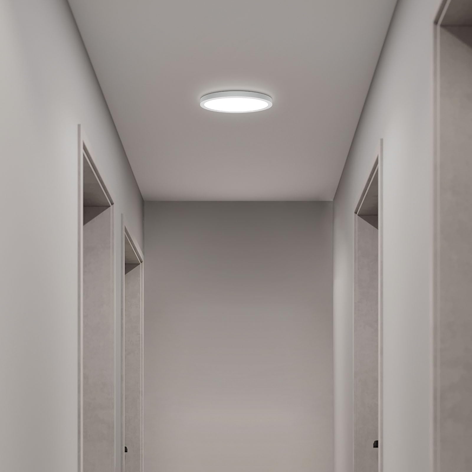 VIPMOON 6W LED Ceiling Light, Cold White 6500K Bathroom Light, Mini Size Ultra-Thin Ceiling Light IP20 Dustproof for Hallway, Entrance, Porch, Cupboard, Garage, Toilet, Kitchen — image 1