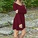 Sexy Party Dress,Hemlock Women Long Sleeve Dress Short Evening Dress (XL, Wine)