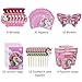 126 Pieces Unicorn Party Supplies Pack, Comes with Disposable Tableware and Birthday Party Decoration Favors for Kids, 16 Varieties