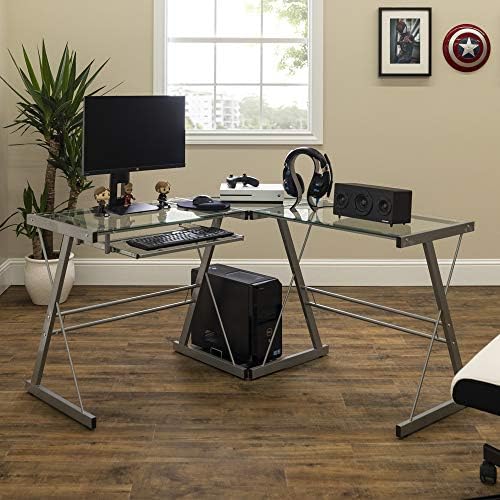 سعر Walker Edison Furniture Company Modern Corner L Shaped Glass