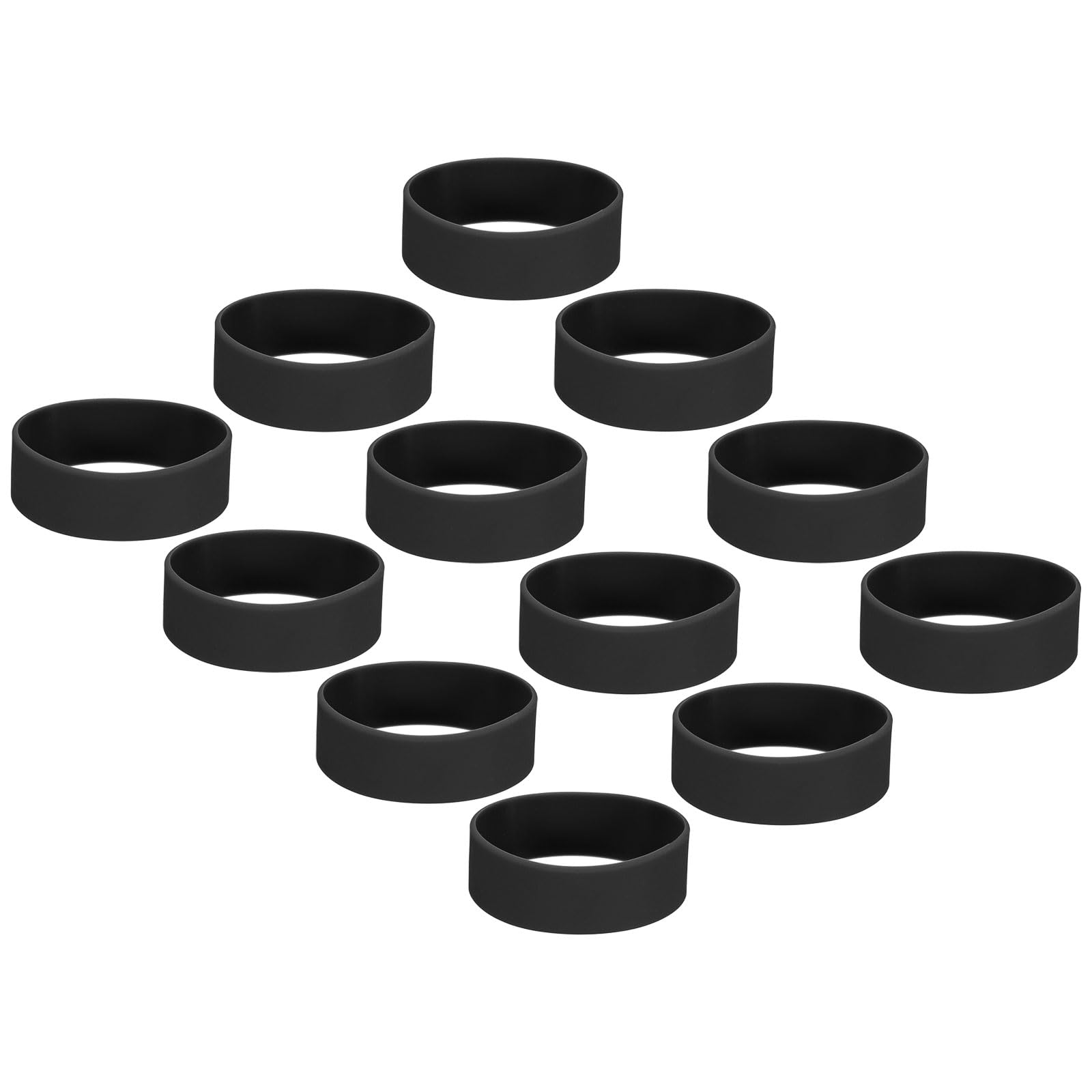 PATIKIL Elastic Sublimation Tumblers Holder Ring Bands, 12 Pcs Silicone Heat Resistant Sublimation Paper Wrap Ring for 20Oz Tumbler for DIY Craft Black