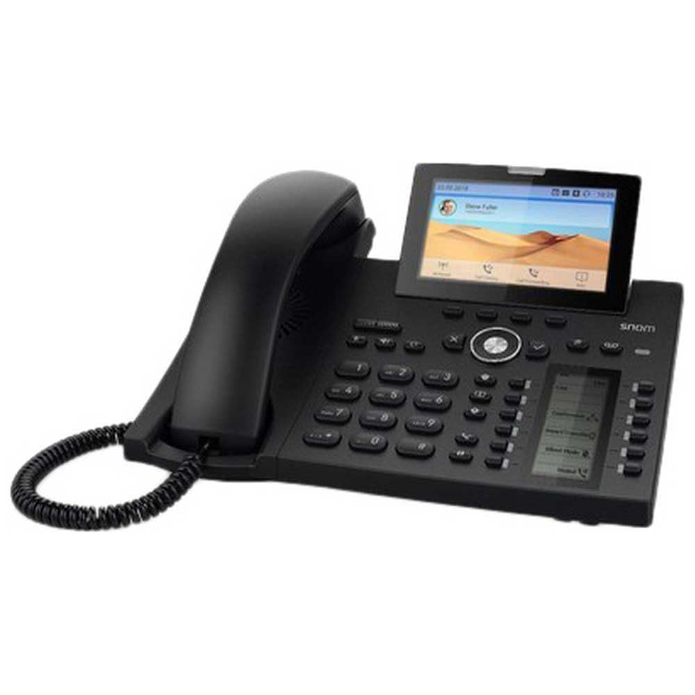 Snom D385 Desk Telephone (Color + SmartScreen,12 SIP identities,Sensor hook switch,Bluetooth,USB,48 self-labelling keys (12 physical),Black,00004340
