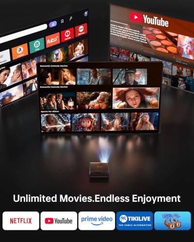 Smart Projector 4K [Compatible with Netflix|20W Dolby]Outdoor Projecteur with WiFi6 and Two-Way Bluetooth|AI Auto Focus & Keystone|HDR10,TOPTRO 1080P Portable Proyector for Movie/Home Theater/Bedroom