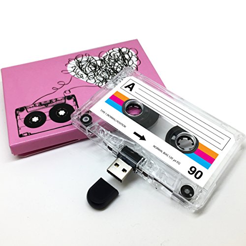 (16GB) USB Mix tape, Retro, Valentines, Romantic, Gifts for Her, Thoughtful, Flash Drive, Cassette, Quirky Gift, Playlist, Music, Cool, Cute, Love, Present, Girlfriend (16GB)