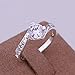 Noble Jewelry 925 Silver Women Ring Cross Head White Zircon Size 7