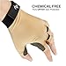 UV Fishing Gloves Sun Protection for Men & Women, Certified UPF50+, Half Finger Glove Kayaking, Paddling, Sailing, Driving, Golfing, Fingerless, Free of Chemicals, Machine Washable, Sand M