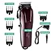 Ke Mei Professional Rechargeble Fast Feed Adjustable Pivot Motor Hair Clipper, Precision Cord/Cordless Fade Clipper Loaded with Features -Carbon Steel Blades,90+ Minute Run Time (Red)