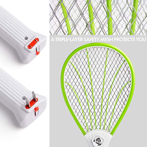 Nikand Electric Gnat Fly Insect Killer Swatter Bug Zapper Racket - Light Mosquito Trap Indoor & Outdoor Tennis Racquet Bug Zappers - Kill Fruit Flies Electronic Swatters Fly Control Best for Camping