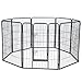 Wire Pen Dog Fence Playpen - Pet Dogs & Cats Outdoor Exercise Pens - Tube Gate w/Door - (8 Panel / 30 Square Feet Play Yard) Heavy Duty Portable Folding Metal Animal Cage Corral - 40