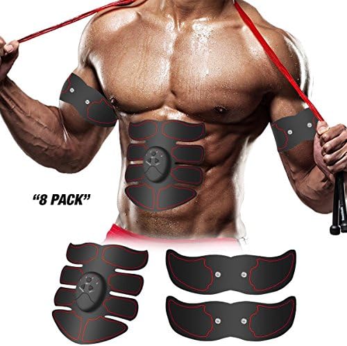 MuscleWALL Abdominal Muscle Toner ABS Trainer Exerciser Toning Belt Fitness EMS Stimulator Body Workout Gear for Abdomen/Arm/Leg/Core Portable Unisex Training Equipment